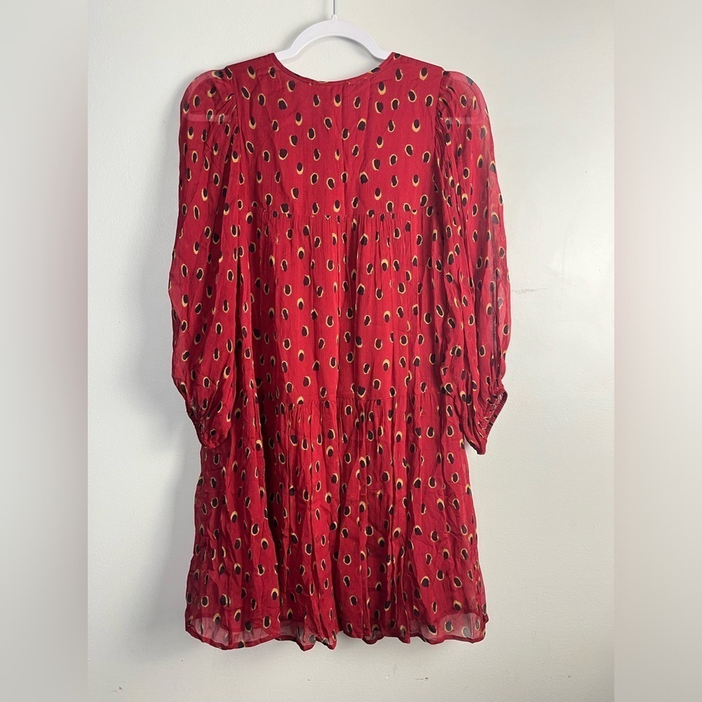 NWT Caballero VANYA DRESS IN PEACOCK RED DOT size xs - Picture 8 of 10